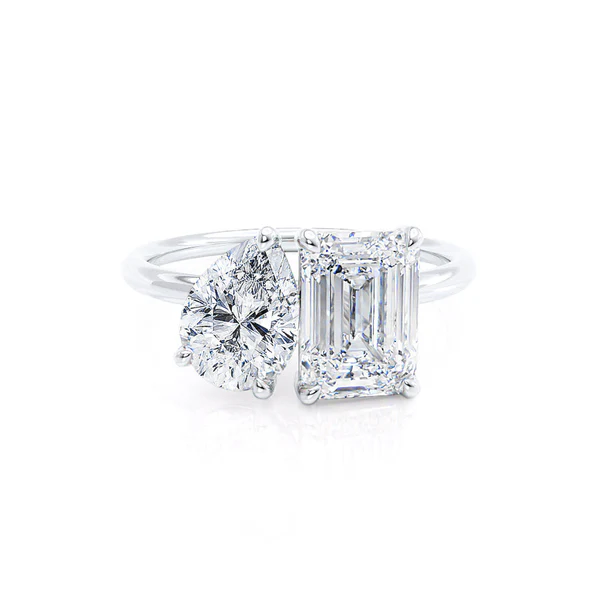 emerald cut diamond engagement ring with side stones